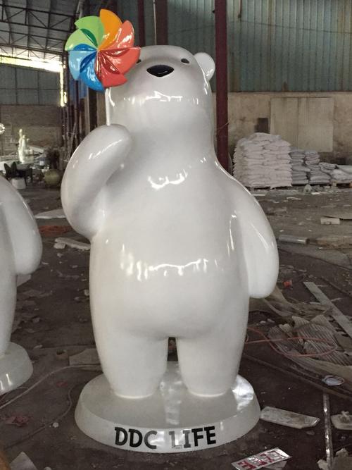 游乐场玻璃钢现货熊雕塑制品 佛山玻璃钢摆